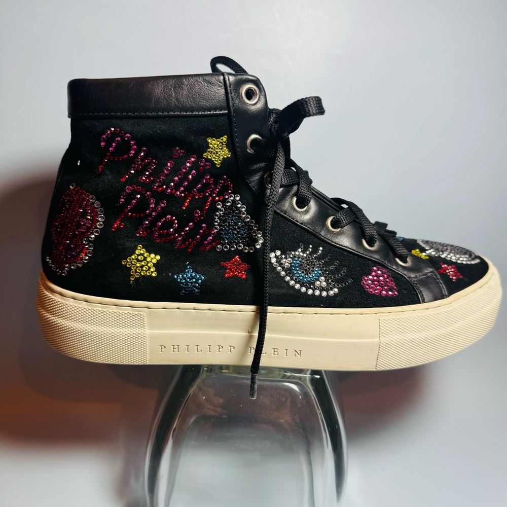 Phillip Plein RARE High Top Sneakers embellished women’s size 7 $1400 MSRP